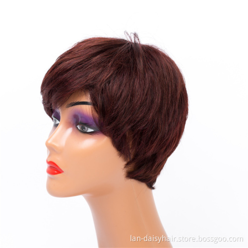 Short Pixie Cut Cheap Factory Price  Good Quality  None Lace Human Hair Wigs